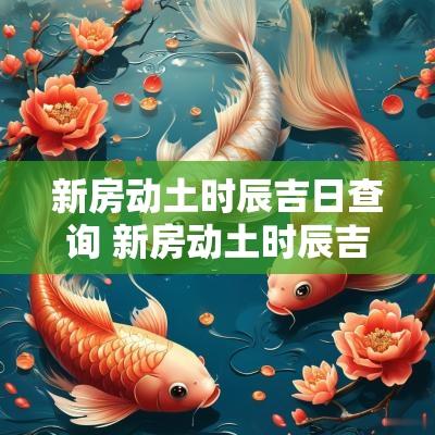 新房动土时辰吉日查询 新房动土时辰吉日查询表