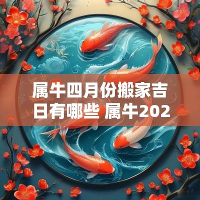 属牛四月份搬家吉日有哪些 属牛2025年1月份搬家吉日有哪些