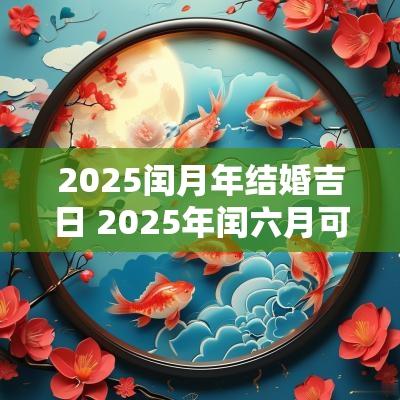 2025闰月年结婚吉日 2025年闰六月可以结婚吗