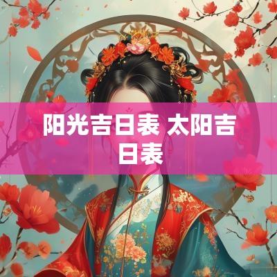 阳光吉日表 太阳吉日表