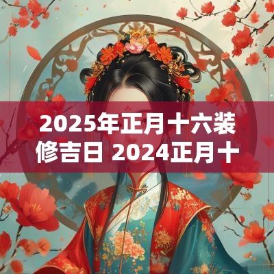 2025年正月十六装修吉日 2025正月十六是黄道吉日吗为什么