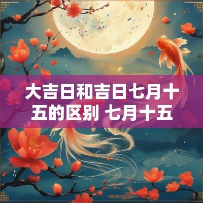 大吉日和吉日七月十五的区别 七月十五是大日如来吗