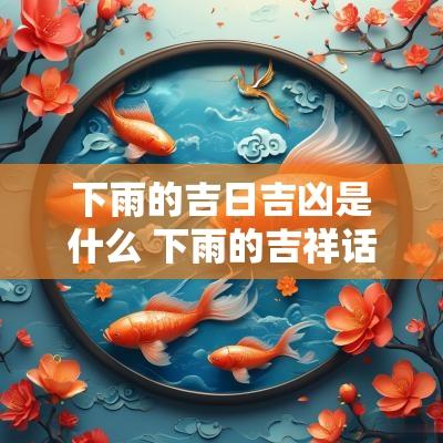 下雨的吉日吉凶是什么 下雨的吉祥话怎么说