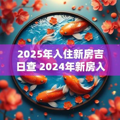 2025年入住新房吉日查 2025年新房入住吉日有哪些