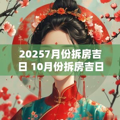 20257月份拆房吉日 10月份拆房吉日哪天最好