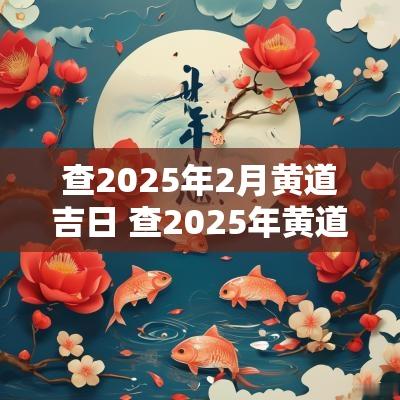 查2025年2月黄道吉日 查2025年黄道吉日