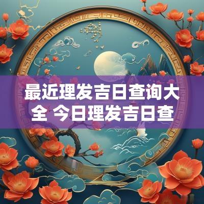 最近理发吉日查询大全 今日理发吉日查询2025年