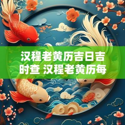 汉程老黄历吉日吉时查 汉程老黄历每日宜忌查询