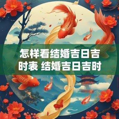 怎样看结婚吉日吉时表 结婚吉日吉时一览表