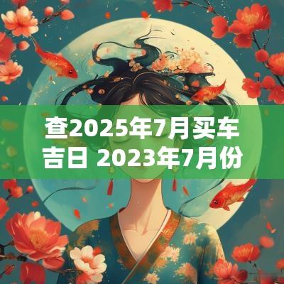 查2025年7月买车吉日 2025年7月份买车吉日查询