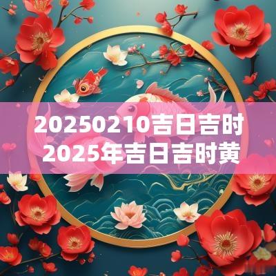 20250210吉日吉时 2025年吉日吉时黄道吉日