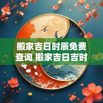 搬家吉日时辰免费查询 搬家吉日吉时查询