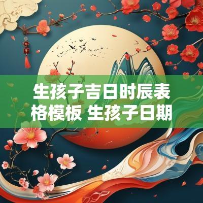 生孩子吉日时辰表格模板 生孩子日期黄道吉日