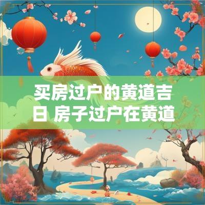 买房过户的黄道吉日 房子过户在黄道吉日里叫什么