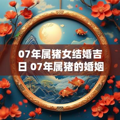 07年属猪女结婚吉日 07年属猪的婚姻搭配