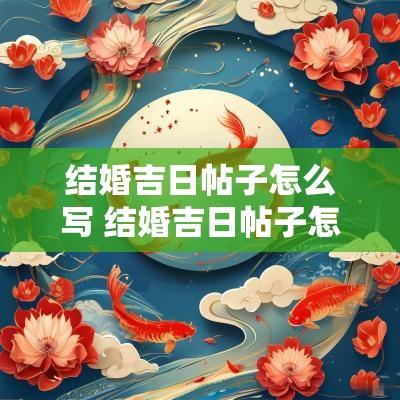 结婚吉日帖子怎么写 结婚吉日帖子怎么写好看