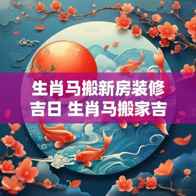 生肖马搬新房装修吉日 生肖马搬家吉日