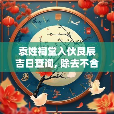 袁姓祠堂入伙良辰吉日查询, 除去不合适的时机
