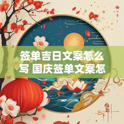 签单吉日文案怎么写 国庆签单文案怎么写 签单吉日文案怎么写 国庆签单文案怎么写