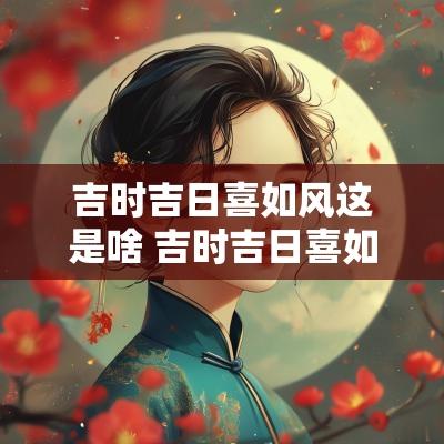 吉时吉日喜如风这是啥 吉时吉日喜如风这套词