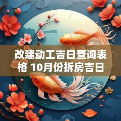 改建动工吉日查询表格 10月份拆房吉日查询表格