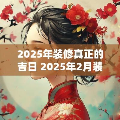 2025年装修真正的吉日 2025年2月装修开工黄道吉日