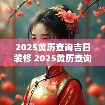 2025黄历查询吉日装修 2025黄历查询结婚吉日