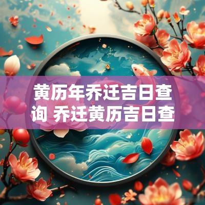 黄历年乔迁吉日查询 乔迁黄历吉日查询