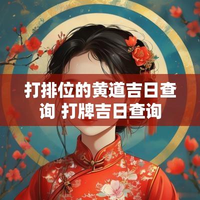 打排位的黄道吉日查询 打牌吉日查询