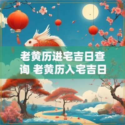 老黄历进宅吉日查询 老黄历入宅吉日查询嫁娶4月份2025