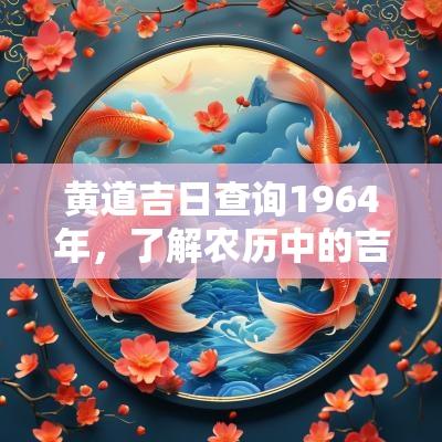 黄道吉日查询1964年，了解农历中的吉日与良辰