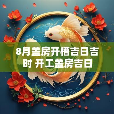 8月盖房开槽吉日吉时 开工盖房吉日