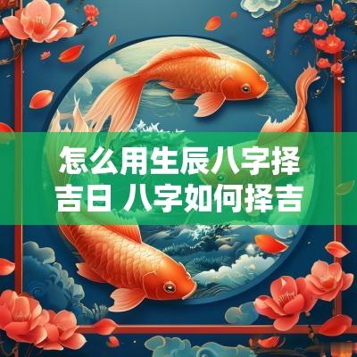 怎么用生辰八字择吉日 八字如何择吉时