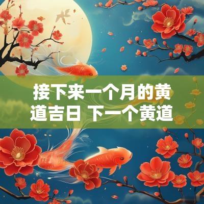 接下来一个月的黄道吉日 下一个黄道吉日是什么时候