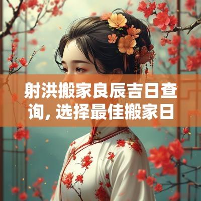 射洪搬家良辰吉日查询, 选择最佳搬家日子