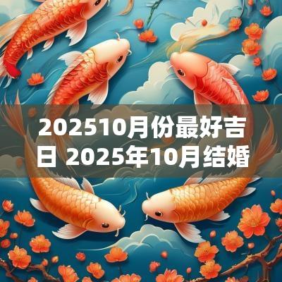 202510月份最好吉日 2025年10月结婚黄道吉日