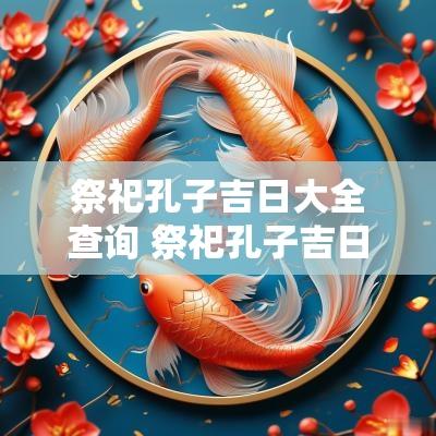 祭祀孔子吉日大全查询 祭祀孔子吉日大全查询表
