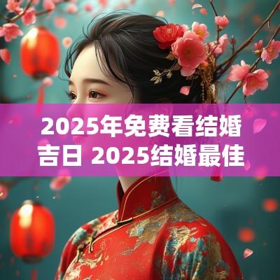 2025年免费看结婚吉日 2025结婚最佳黄道吉日一览表2025