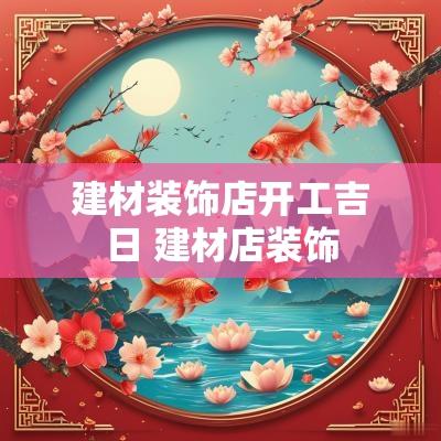 建材装饰店开工吉日 建材店装饰