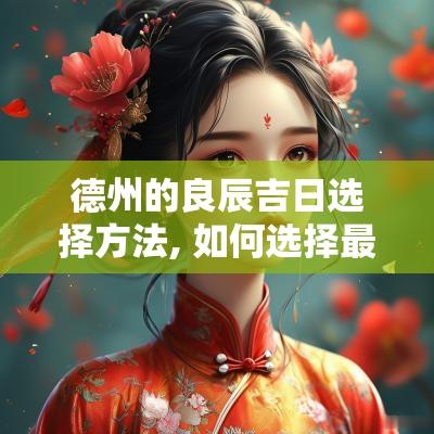 德州的良辰吉日选择方法, 如何选择最适合的日子