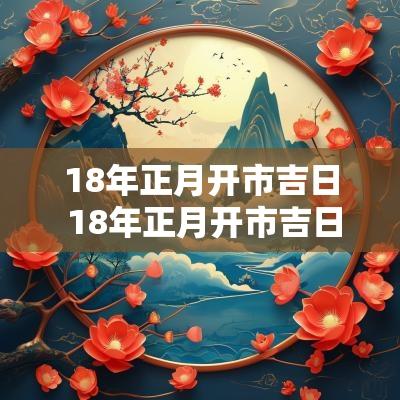 18年正月开市吉日 18年正月开市吉日是哪天