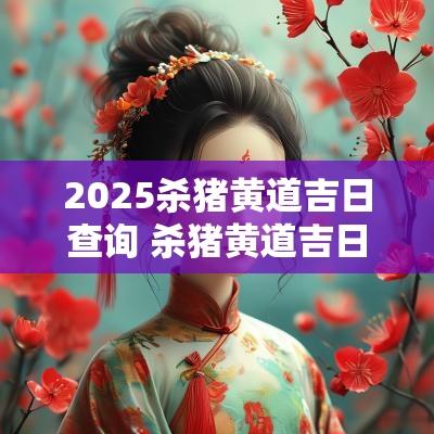 2025杀猪黄道吉日查询 杀猪黄道吉日查询2025