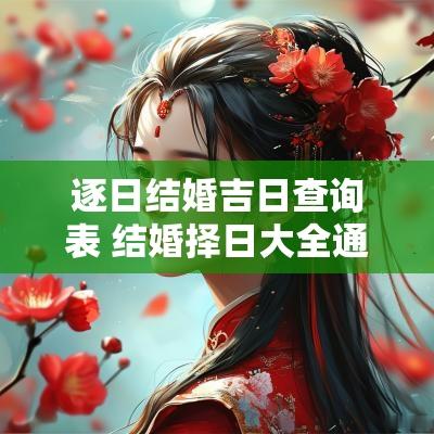 逐日结婚吉日查询表 结婚择日大全通书吉日查询