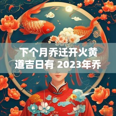 下个月乔迁开火黄道吉日有 2025年乔迁新居开火吉日12月