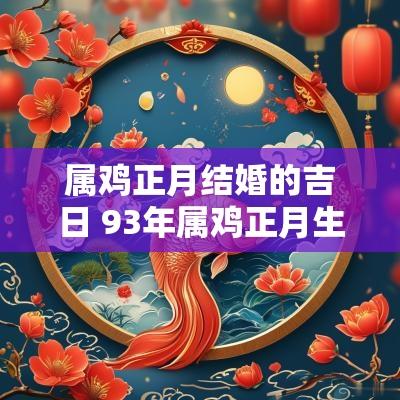 属鸡正月结婚的吉日 93年属鸡正月生最佳婚配