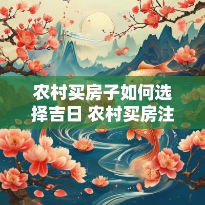 农村买房子如何选择吉日 农村买房注意什么