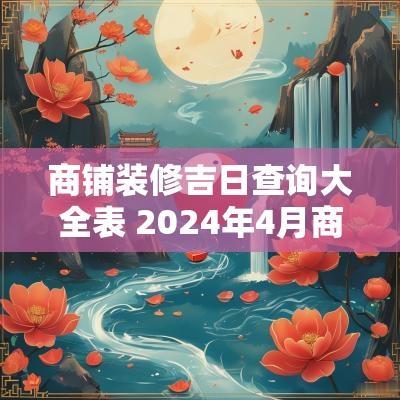 商铺装修吉日查询大全表 2025年4月商铺装修吉日查询