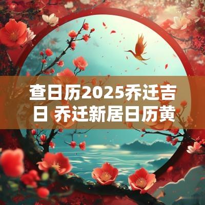 查日历2025乔迁吉日 乔迁新居日历黄道吉日查询2025