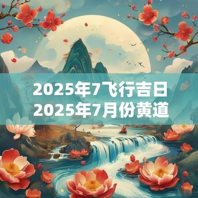 2025年7飞行吉日 2025年7月份黄道吉日
