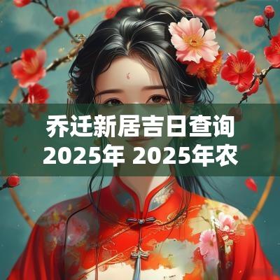 乔迁新居吉日查询2025年 2025年农历1月乔迁新居黄道吉日